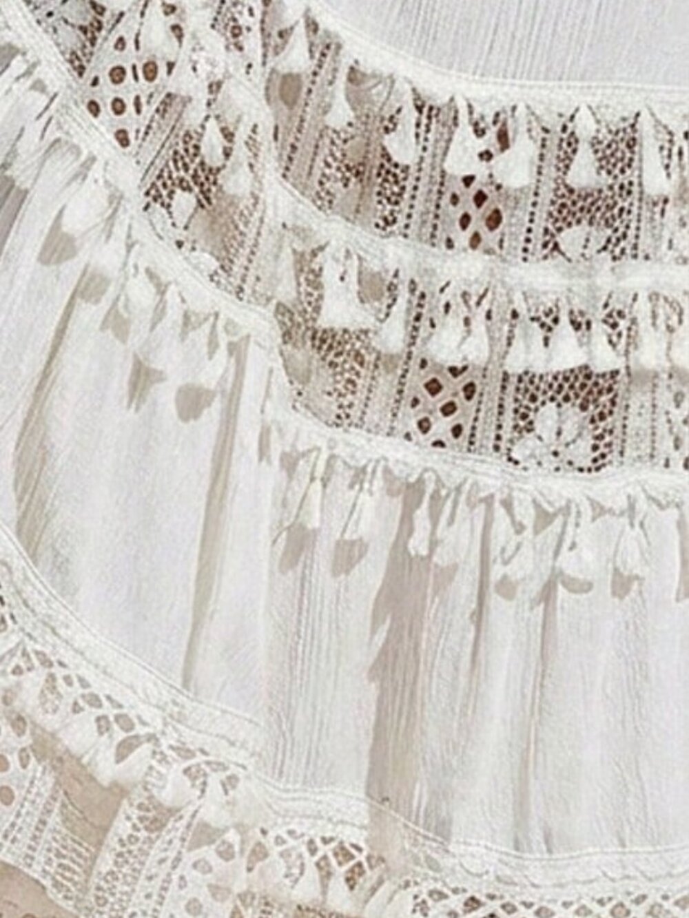 White Sexy boho Women's Plus Size Boho Beach Dresses - Picture 7 of 8